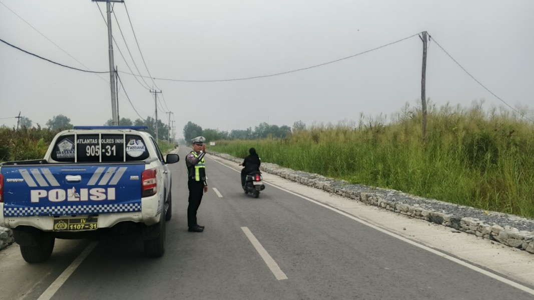 Sat Lantas Polres Inhil Patroli Jl. Terusan Mas-Parit 21, Antisipasi Balap Liar dan Kejahatan C3