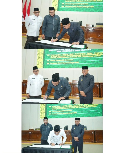 Rapat Paripurna DPRD Inhil Dihadiri Bupati H.Herman,SE,.MT, APBD TA.2026 Resmi Disahkan