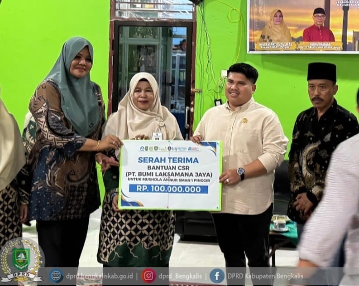 CSR Rp 100 Juta dari PT. BLJ untuk Musholla An Nur SMAN 1 Pinggir, Jadi Pusat Pembinaan Karakter Siswa