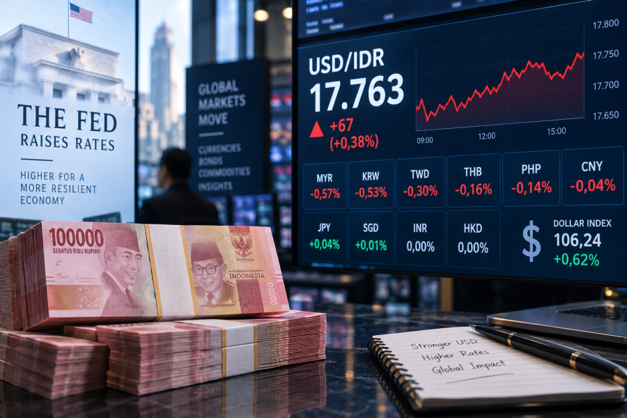 Rupiah Melemah ke Rp17.763 per Dolar AS Usai The Fed Naikkan Suku Bunga