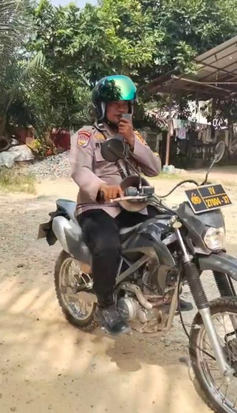 Cuaca Panas dan Kering, Polsek Minas Ingatkan Warga Menggunakan TOA Agar Jangan Bakar Lahan