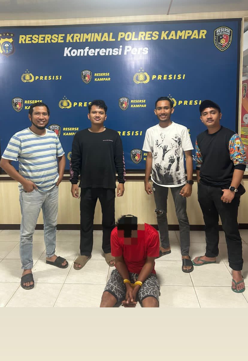Kurang dari 4 Jam, Satreskrim Polres Kampar Tangkap Pelaku Pembunuhan Berencana di Desa Simalinyang