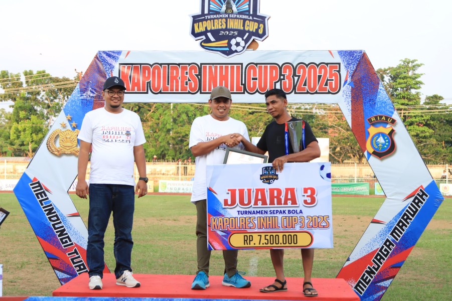 Dandim 0314/Inhil Hadiri Final Turnamen Sepakbola Kapolres Inhil Cup 3 Tahun 2025