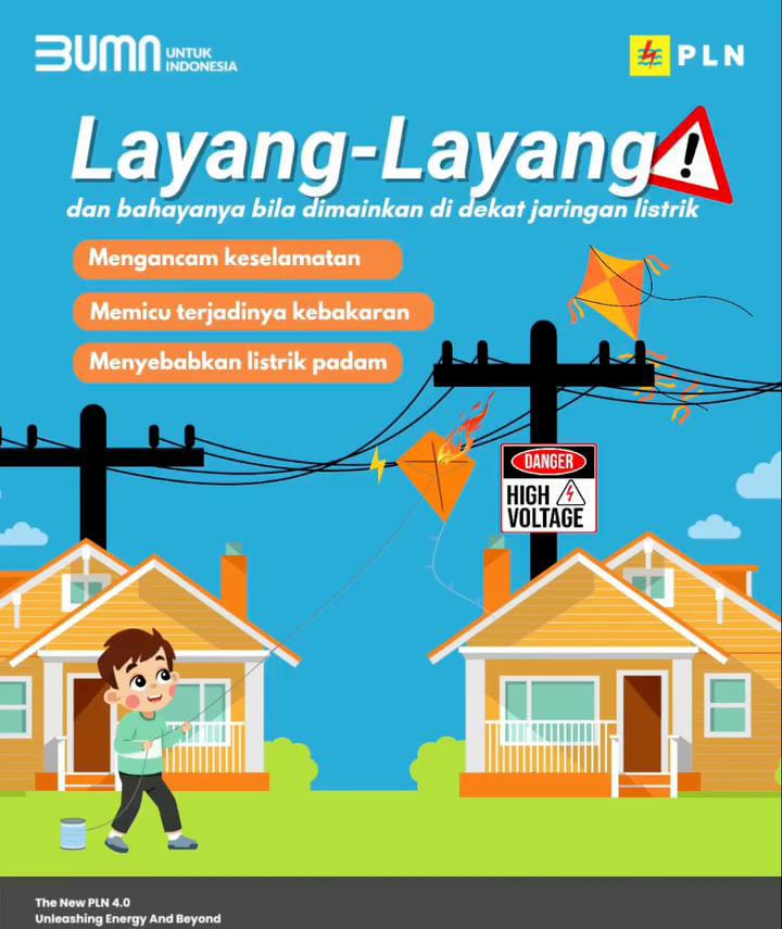 PLN Tembilahan Imbau Tak Main Layang-layang Dekat Jaringan Listrik
