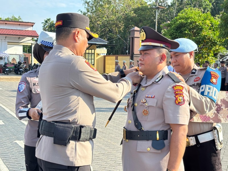 Kapolsek Batang Gansal Resmi Diganti, Kapolres Inhu Pimpin Upacara Sertijab
