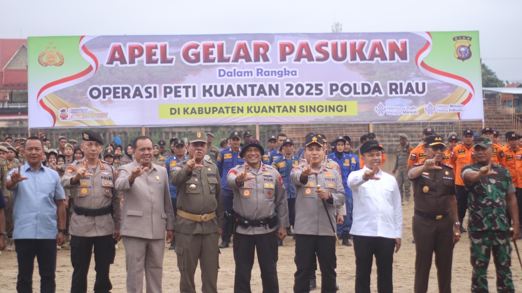 Apel Operasi PETI Kuantan 2025 Digelar, Pemprov dan Polda Riau Nyatakan Tidak Ada Toleransi untuk Tambang Ilegal