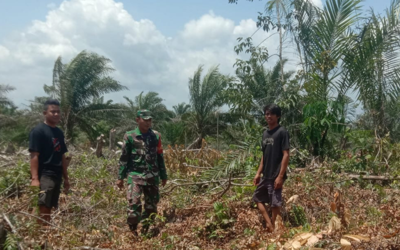 Babinsa Kodim Dumai Patroli Karhutla di Mundam, Warga Diimbau Tidak Bakar Lahan