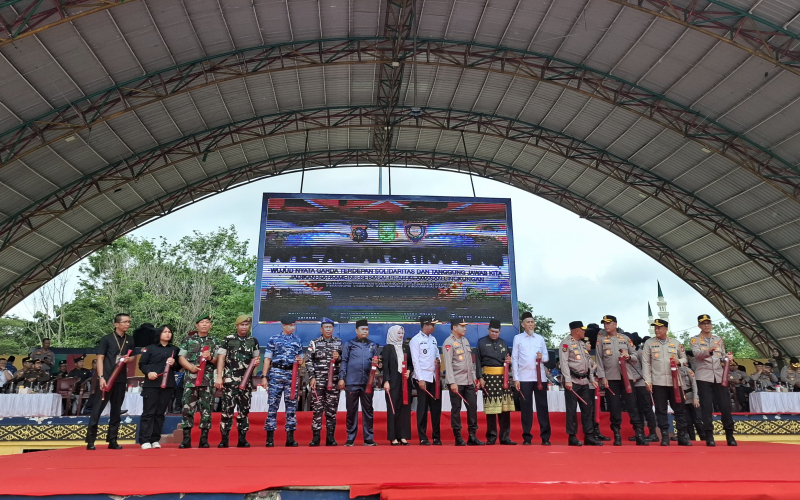 Kodim 0320 Dumai Hadiri Apel Satkamling, Perkokoh Sinergi TNI-Polri Jaga Keamanan Kota