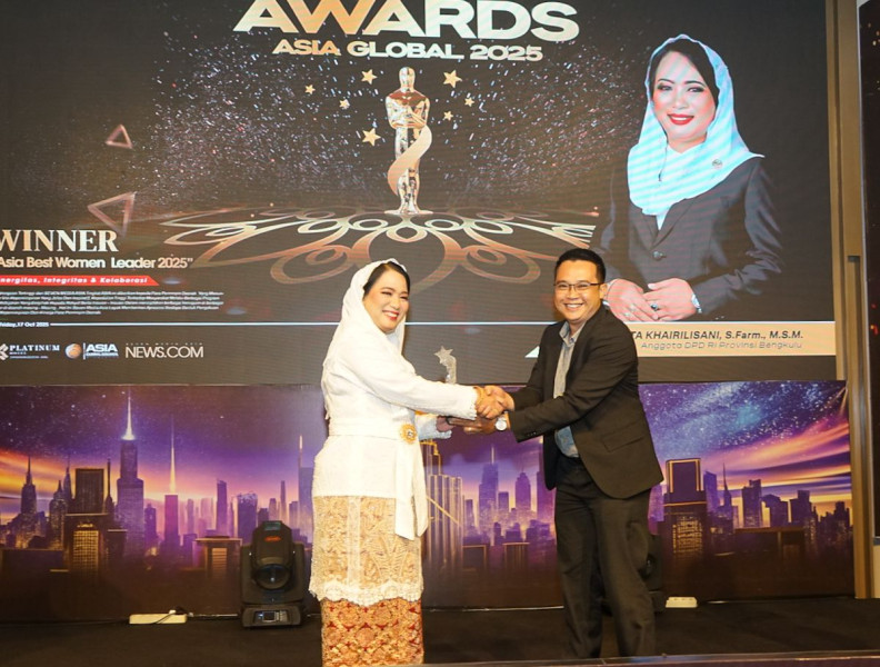 Senator Bengkulu Destita Khairilisani Raih Asia Global Women Leader 2025: Diapresiasi Memajukan Daerah dan Ekonomi Pesisir