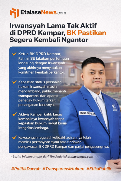 Irwansyah Lama Tak Aktif di DPRD Kampar, BK Pastikan Segera Kembali Ngantor