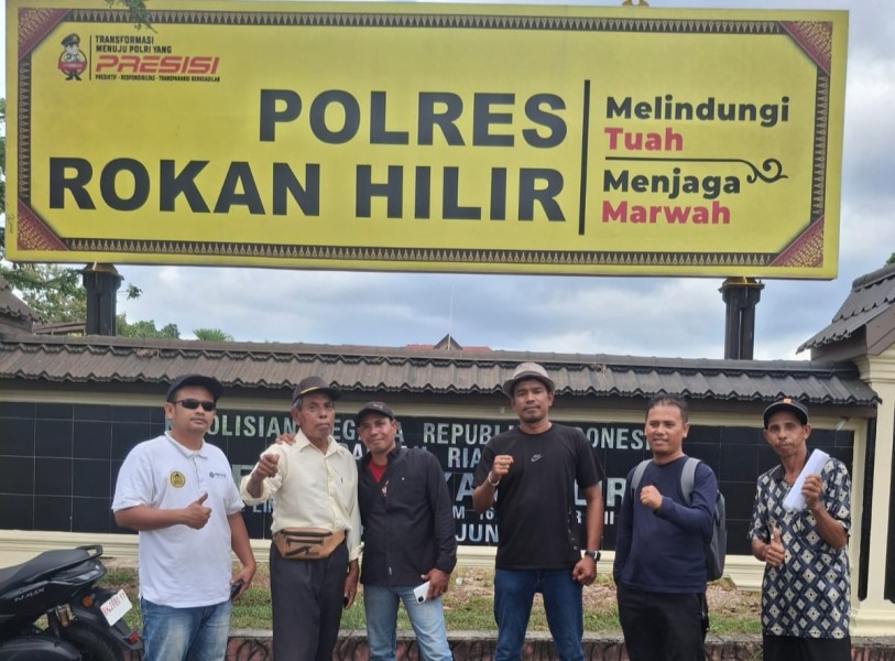 Didampingi Kuasa Hukum, Warga Sungai Pinang Laporkan Dugaan Sengketa Lahan ke Polres Rokan Hilir