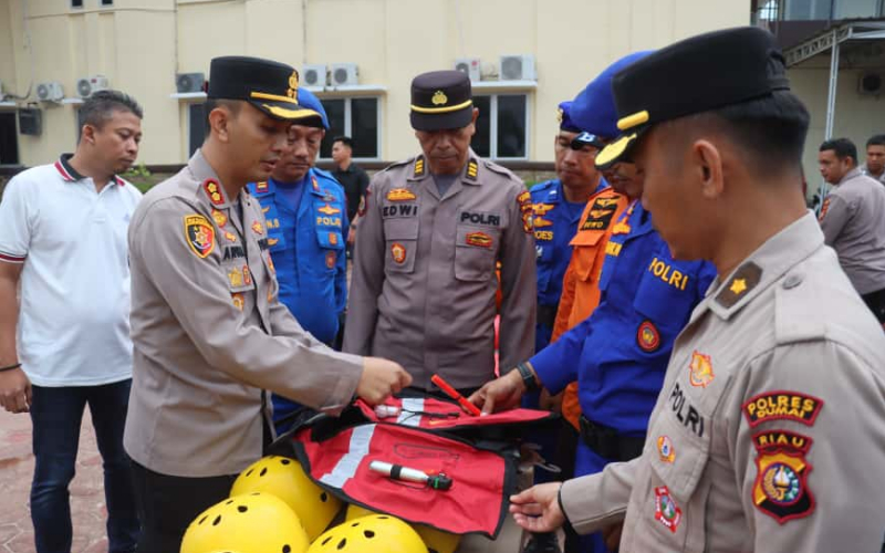 Polres Dumai Gelar Apel Sarpras Antisipasi Banjir, Siap Perkuat Sinergi dengan BPBD