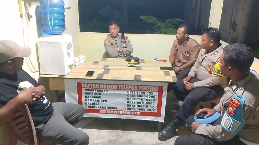 Kapolsek Minas Cek Kesiapan Pos Satkamling di Rantau Bertuah, Warga Diajak Waspada Kejahatan