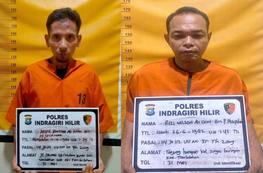 Polres Inhil Tangkap Dua Pengedar Sabu di Tembilahan