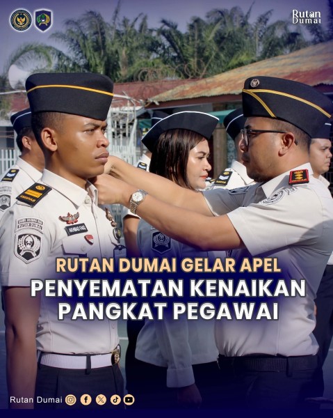 Rutan Dumai Gelar Apel Penyematan Kenaikan Pangkat, Tujuh Pegawai Terima Amanah Baru
