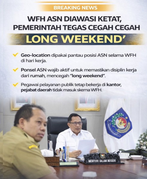 WFH ASN Diawasi Ketat, Pemerintah Tegas Cegah Penyalahgunaan Jadi “Long Weekend”