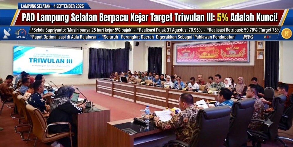 PAD Lampung Selatan Berpacu di September, 5 Persen Jadi Kunci Tembus Target Triwulan