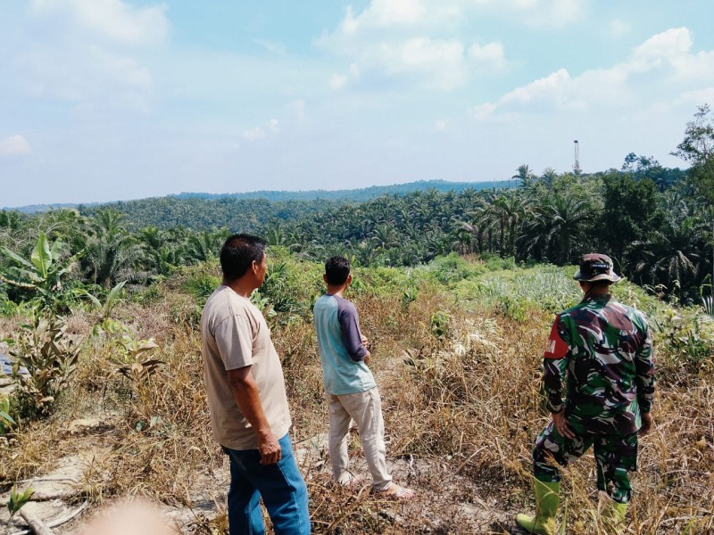 Babinsa Serda Mayus Maruli Patroli Karhutla, Wilayah Lukut Dipastikan Aman