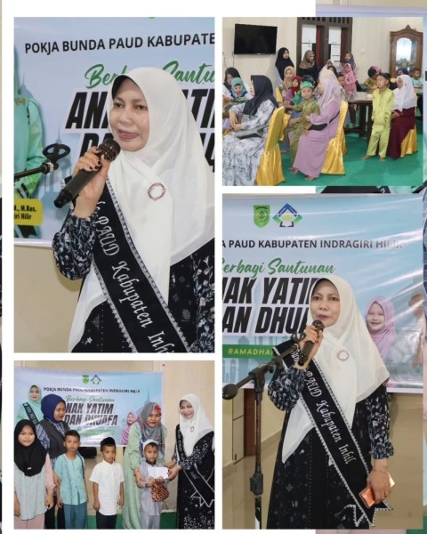 Bulan Penuh Berkah, Bunda Paud Inhil Hj. Katerina Susanti Berbagi Santunan Kepada Anak Yatim dan Dhuafa