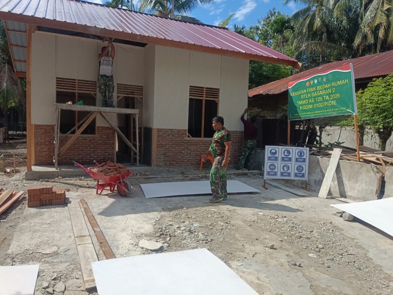 TMMD ke-129 Percepat Rehabilitasi RTLH, Rumah Mulyana Kini Berdiri Kokoh