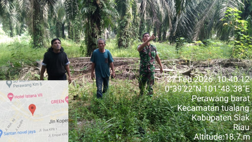 Babinsa Koptu Togi Sitorus Patroli Karhutla di Perawang Barat, Tidak Ditemukan Titik Api -