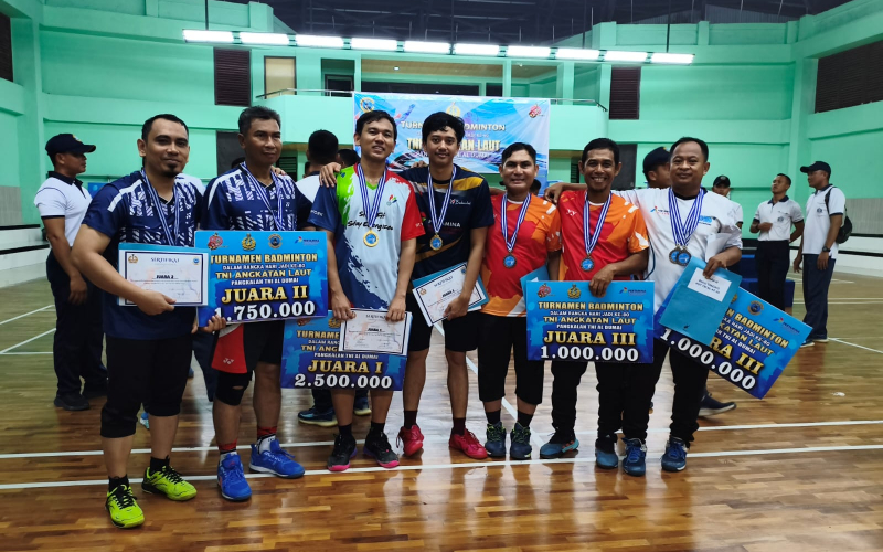Semarak HUT ke-80 TNI AL, Pelindo Dumai Bawa Pulang Juara 3 Badminton