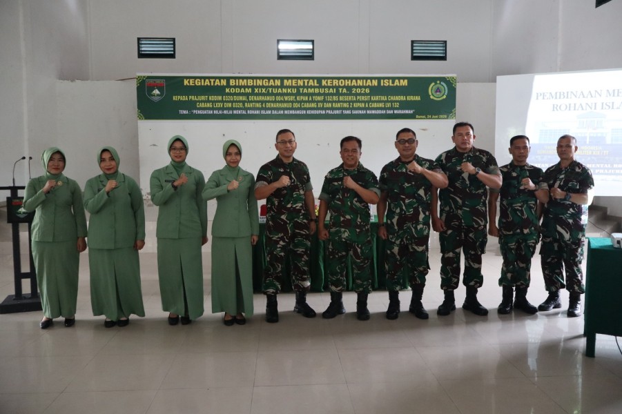 Bintal Rohani Kodam XIX/TT di Dumai, Dandim Tekankan Pentingnya Ketahanan Mental Prajurit