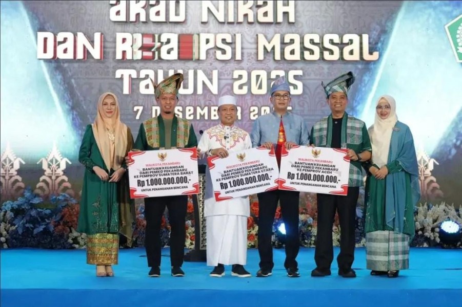 Di Sela Nikah Massal Gratis, Pekanbaru Kucurkan Bantuan Rp 3 Miliar untuk Korban Bencana Sumatera