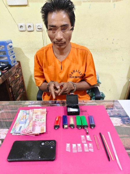Polsek Siak Hulu Tangkap Warga Desa Kapau Jaya, Sita 1,20 Gram Sabu-sabu