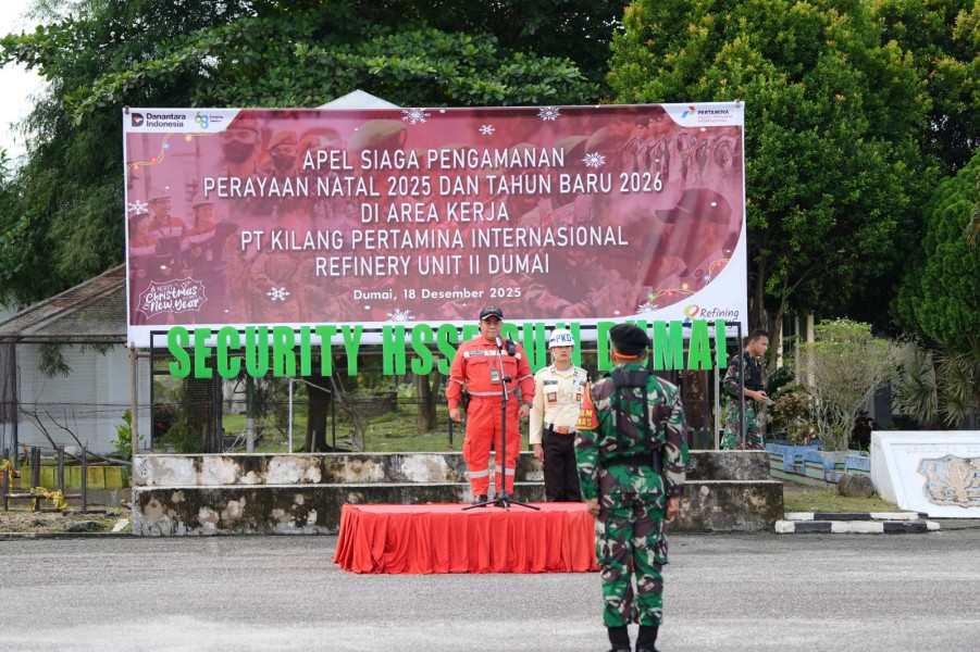 Dalam Rangka Kesiapsiagaan Pengamanan Natal dan Tahun Baru, PT KPI Unit Dumai Gelar Apel Satgas
