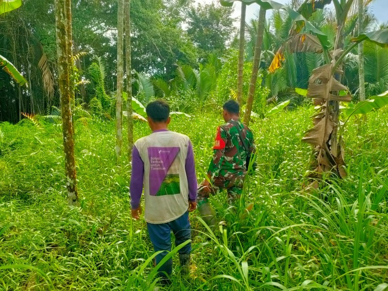 Babinsa Koramil 06/Kateman Gelar Patroli Tapal Batas Cegah Potensi Karhutla