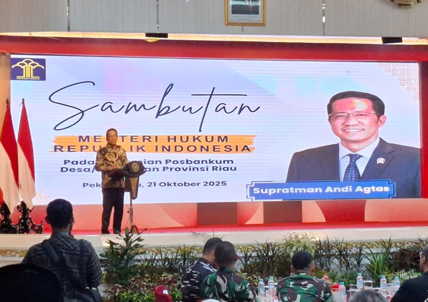 Resmikan Posbankum di Riau, Menteri Supratman Minta Kasus Pencurian Ayam Tak Sampai Pengadilan