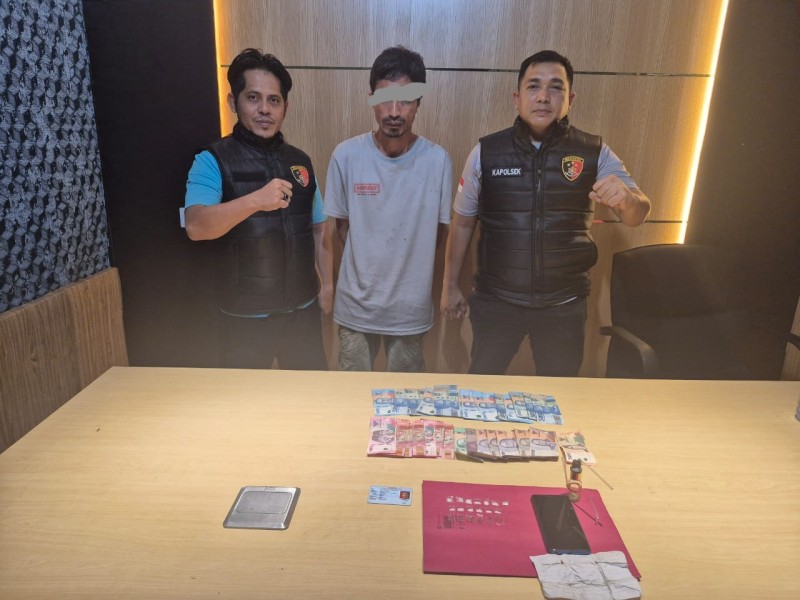 Polsek Teluk Meranti mengamankan Pengedar yang baru selesai Nyabu