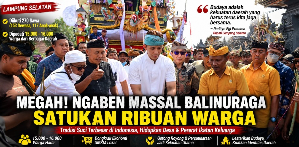 Lautan Manusia Padati Ngaben Massal Balinuraga, 16 Ribu Warga Tumpah Ruah