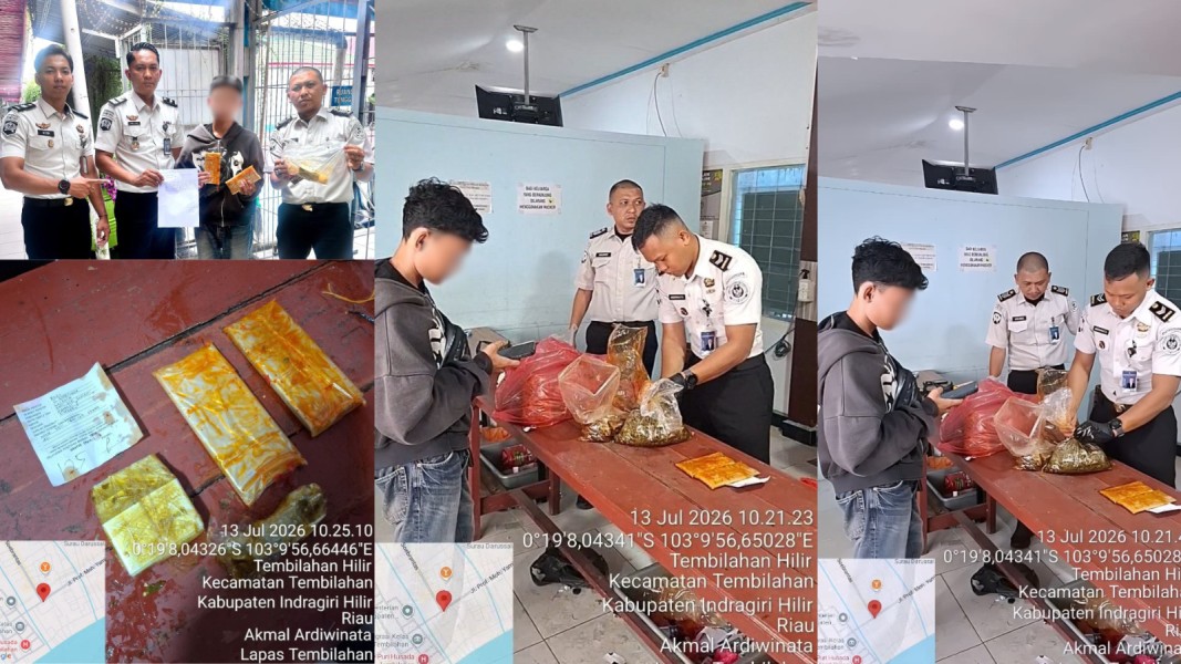 Lapas Tembilahan Gagalkan Penyelundupan 2 Unit Handphone dalam Titipan Makanan