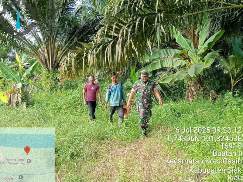 Babinsa Koramil 04/Perawang Laksanakan Patroli Karlahut di Kp. Buatan Dua, Titik Api Nihil