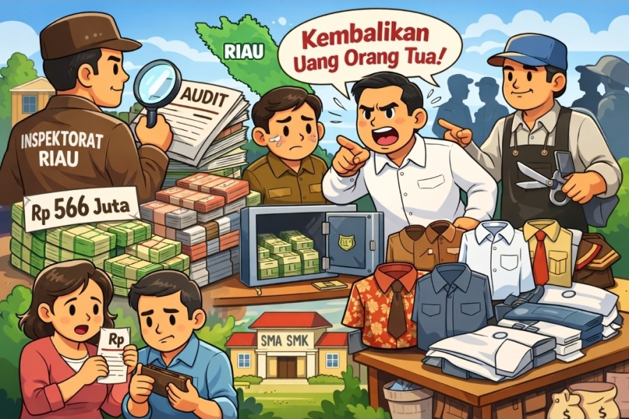 Audit Inspektorat Riau Ungkap Polemik Bisnis Seragam SMA Negeri, 31 Sekolah Diminta Kembalikan Rp566 Juta ke Orang Tua Siswa