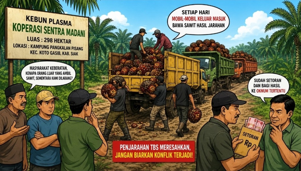Warga Keluhkan Dugaan Penjarahan TBS di Kebun Plasma Koperasi Sentra Madani di Koto Gasib, Khawatir Picu Konflik Sosial