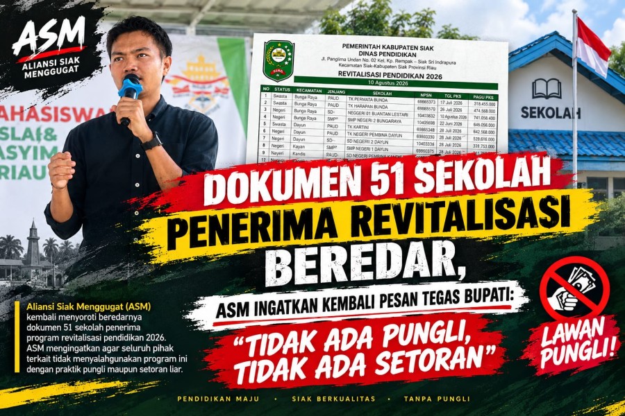 DOKUMEN 51 SEKOLAH PENERIMA REVITALISASI BEREDAR, ASM INGATKAN KEMBALI PESAN TEGAS BUPATI: TIDAK ADA PUNGLI, TIDAK ADA SETORAN