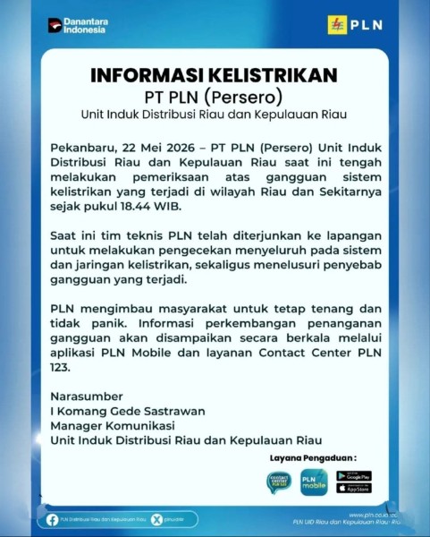 Listrik Padam di Dumai, Warga Panik