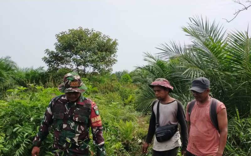 Babinsa Bangsal Aceh Lakukan Patroli dan Edukasi Pencegahan Karhutla