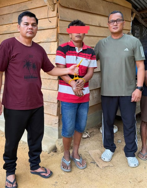 Berantas Narkoba, Polsek Pujud Ringkus Pria Alias Iblis UCOK Harun dengan Barang Bukti Sabu.