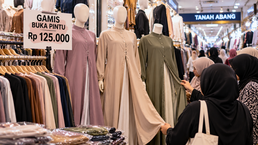 Gamis Buka Pintu 125 ribu laris di Tanah Abang PO Tembus 200 Potong