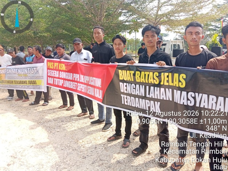 Aliansi Masyarakat, Aktivis Dan Mahasiswa Gelar Aksi Damai, Desak DLH Rohul Tindaklanjuti Dugaan Pencemaran PKS PT KSM