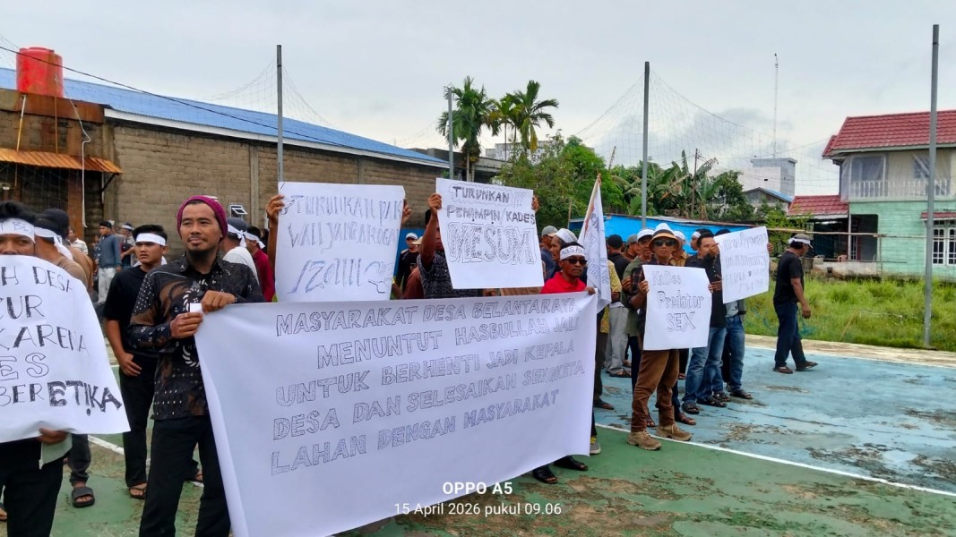 Masyarakat Desa Belantaraya Gelar Aksi Damai, Ada 2 Tuntutan Penting