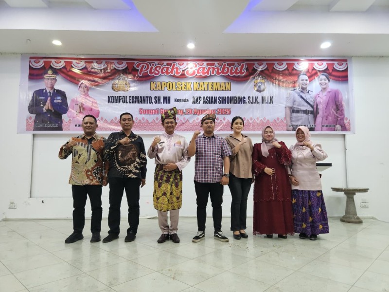 Danramil 06/Kateman Hadiri Pisah Sambut Kapolsek Kateman