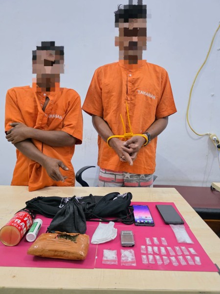 Polsek Kampar Tangkap Dua Pelaku  Sabu-sabu dan Daun Ganja Kering, Begini Kronologisnya!