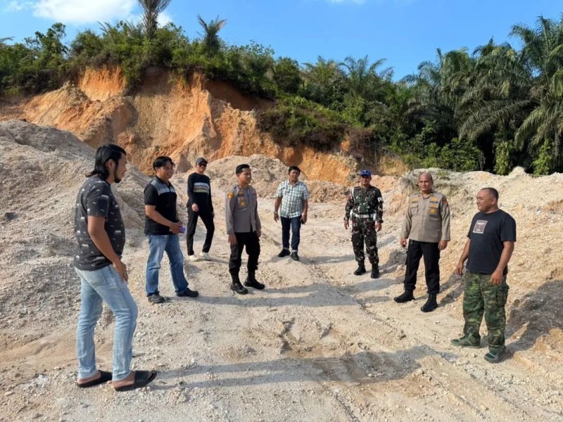 Temukan Alat Berat di Lokasi, Polres Kampar dan Intel Kodim 0313/KPR Sisir Galian C Ilegal