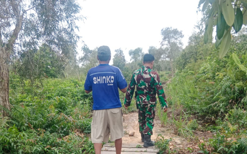 Patroli Karhutla Babinsa Purnama Diiringi Pendampingan Karya Nyata Tanaman Cabai