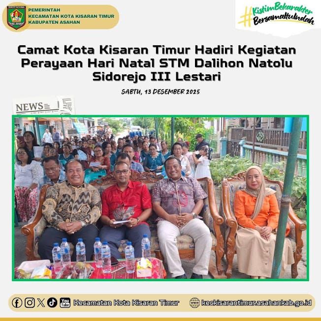 Camat Kisaran Timur Hadiri Perayaan Natal STM Dalihon Natolu Sidorejo III Lestari